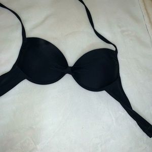Plain black swim suit top